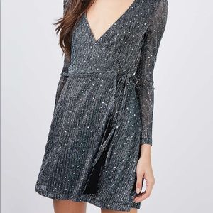 Topshop New Year’s Eve dress silver sequin sparkle